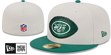 Jets '2024 HISTORIC SIDELINE' Stone-Green Fitted Hat by New Era