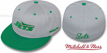 Jets 2T BP-MESH Grey-Green Fitted Hat by Mitchell and Ness