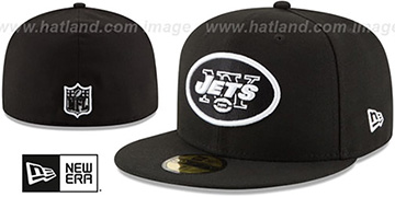 Jets NFL TEAM-BASIC-2 Black-White Fitted Hat by New Era