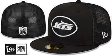 Jets TEAM-BASIC TRUCKER Black-White Fitted Hat by New Era