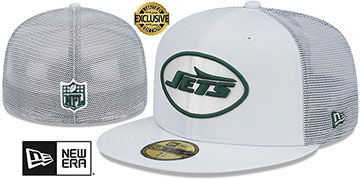 Jets TEAM-BASIC TRUCKER White Fitted Hat by New Era