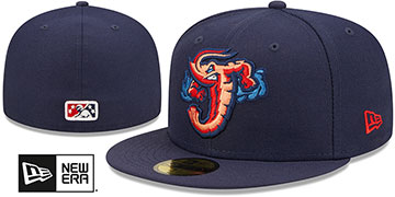 Jumbo Shrimp MILB ONFIELD HOME Navy Fitted Hat by New Era