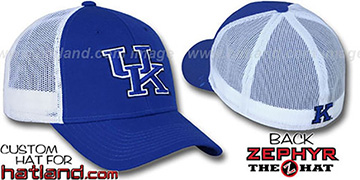 Kentucky DHS-MESH Fitted Hat by Zephyr - royal-white