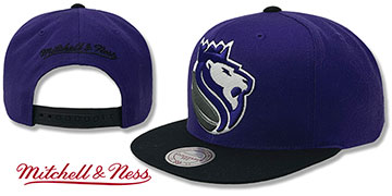 Kings 2T XL-LOGO SNAPBACK Purple-Black Hat by Mitchell and Ness