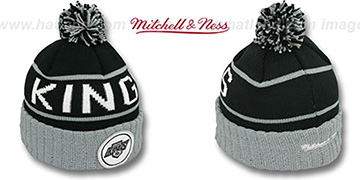 Kings HIGH-5 CIRCLE BEANIE Black-Grey by Mitchell and Ness