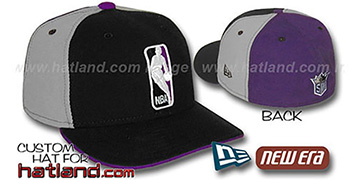 Kings 'LOGOMAN' Black-Grey-Purple Fitted Hat by New Era