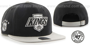 Kings SUPER-SHOT STRAPBACK Black-Grey Hat by Twins 47 Brand