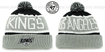 Kings THE-CALGARY Grey-Black Knit Beanie Hat by Twins 47 Brand