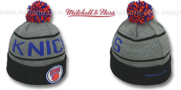 Knicks 'HIGH-5 CIRCLE BEANIE' Grey-Black by Mitchell and Ness