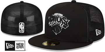 Knicks TEAM-BASIC TRUCKER Black-White Fitted Hat by New Era