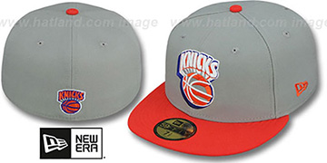 Knicks TRACE-POP Grey-Orange Fitted Hat by New Era