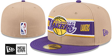 Lakers 2024 NBA DRAFT Camel-Purple  Fitted Hat by New Era