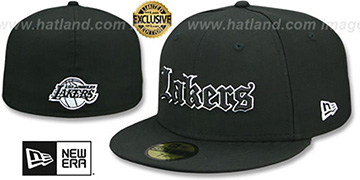 Lakers GOTHIC TEAM-BASIC Black Fitted Hat by New Era