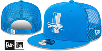 Lions 'THROWBACK TEAM-BASIC TRUCKER SNAPBACK' Blue Hat by New Era