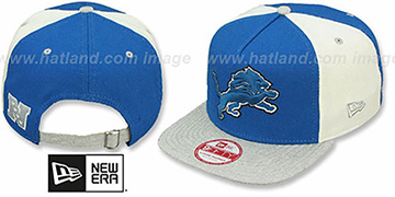 Lions 'TRIPLE MELTON STRAPBACK' Blue-White-Grey Hat by New Era