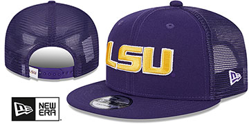 LSU TEAM-BASIC TRUCKER SNAPBACK Purple  Hat by New Era