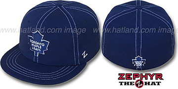 Maple Leafs CONTRAST THREAT Light Navy Fitted Hat by Zephyr