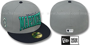 Mariners PRO-ARCH Grey-Navy Fitted Hat by New Era