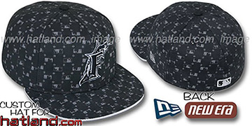 Marlins 'MLB FLOCKING' Black Fitted Hat by New Era