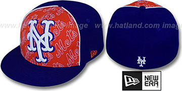 Mets 'ANGLEBAR' Royal-Orange Fitted Hat by New Era