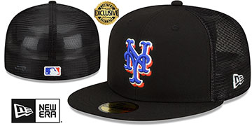 Mets ALTERNATE 'BATTING PRACTICE TRUCKER' Black Fitted Hat by New Era