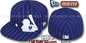 Mets MLB SILHOUETTE PINSTRIPE Royal-White Fitted Hat by New Era