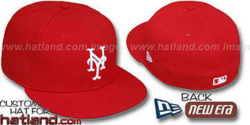 Mets 'TEAM-BASIC' Red-White Fitted Hat by New Era