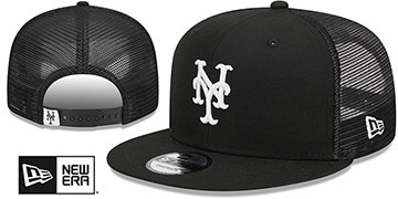 Mets TEAM-BASIC TRUCKER SNAPBACK Black-White Hat by New Era