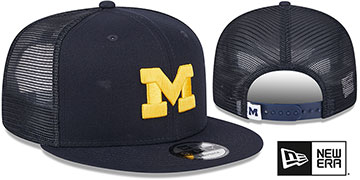 Michigan TEAM-BASIC TRUCKER SNAPBACK Navy Hat by New Era