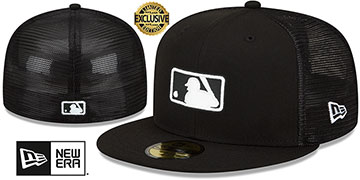 MLB Umpire BATTING PRACTICE TRUCKER Black-White Fitted Hat by New Era