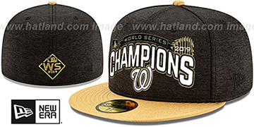 Nationals '2019 WORLD SERIES' CHAMPIONS Black-Gold Fitted Hat by New Era