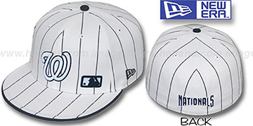 Nationals FABULOUS White-Navy Fitted Hat by New Era