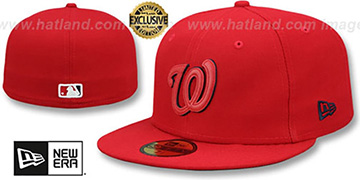 Nationals 'LEATHER POP' Red Fitted Hat by New Era