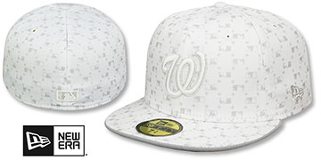 Nationals MLB FLOCKING White-Grey Fitted Hat by New Era