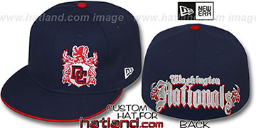 Nationals 'OLD ENGLISH SOUTHPAW' Navy-Red Fitted Hat by New Era