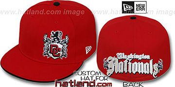 Nationals 'OLD ENGLISH SOUTHPAW' Red-Black Fitted Hat by New Era