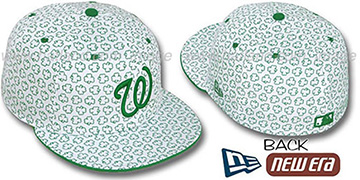 Nationals 'ST PATS FLOCKING' White Fitted Hat by New Era