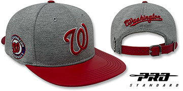 Nationals TEAM-BASIC STRAPBACK Grey-Red Hat by Pro Standard