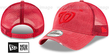 Nationals TONAL-WASHED TRUCKER SNAPBACK Red Hat by New Era