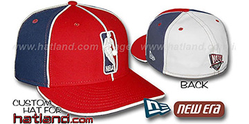 Nets LOGOMAN-3 Red-Navy-White Fitted Hat by New Era