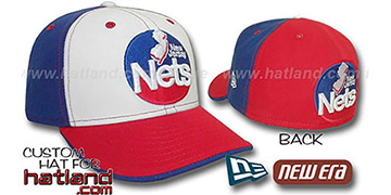 Nets 'OLD SCHOOL PINWHEEL' White-Royal-Red Fitted Hat