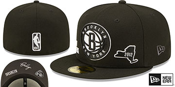 Nets TRIPLE THREAT IDENTITY Black Fitted Hat by New Era