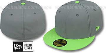 New Era 2T 59FIFTY-BLANK Grey-Lime Fitted Hat