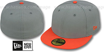 New Era '2T 59FIFTY-BLANK' Grey-Orange Fitted Hat