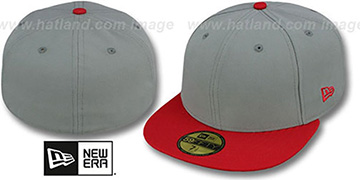 New Era '2T 59FIFTY-BLANK' Grey-Red Fitted Hat