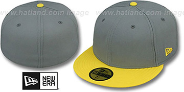 New Era 2T 59FIFTY-BLANK Grey-Yellow Fitted Hat