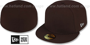 New Era '59FIFTY-BLANK' Solid Brown Fitted Hat