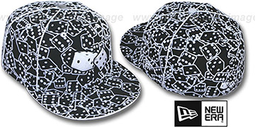 New Era FLOCKED DICE Black-White Fitted Hat