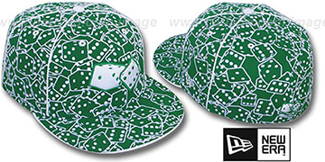 New Era FLOCKED DICE Kelly-White Fitted Hat