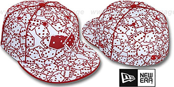 New Era FLOCKED DICE White-Red Fitted Hat